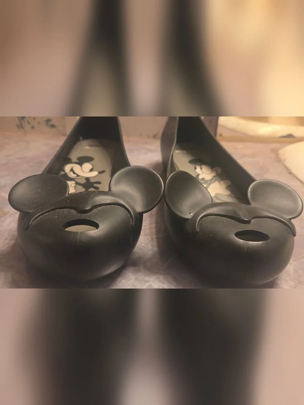 Melissa Black Mickey & Minnie Jelly Flats - Picture 2 of 6